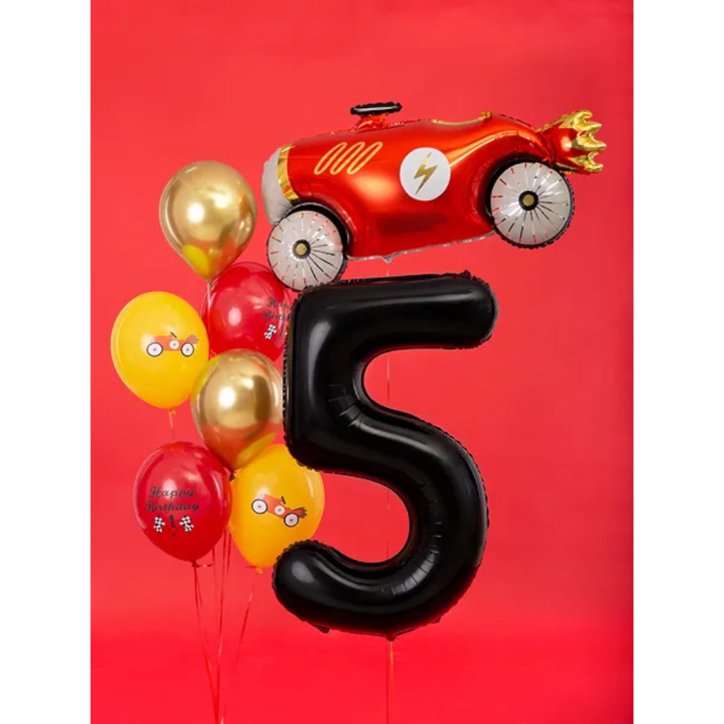Ball Chiffre ''5'', aluminium, 86 cm, sort