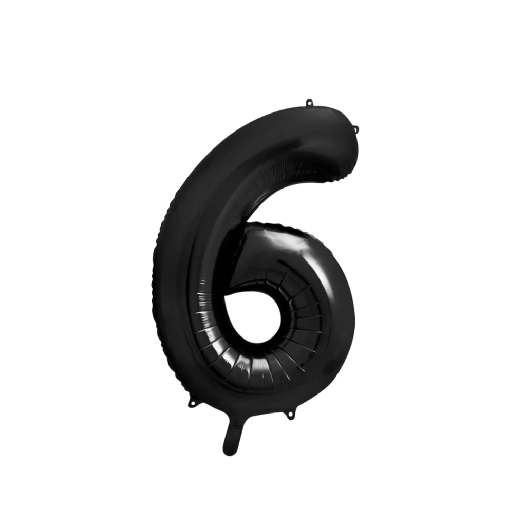 Ball Chiffre ''6'', aluminium, 86 cm, sort
