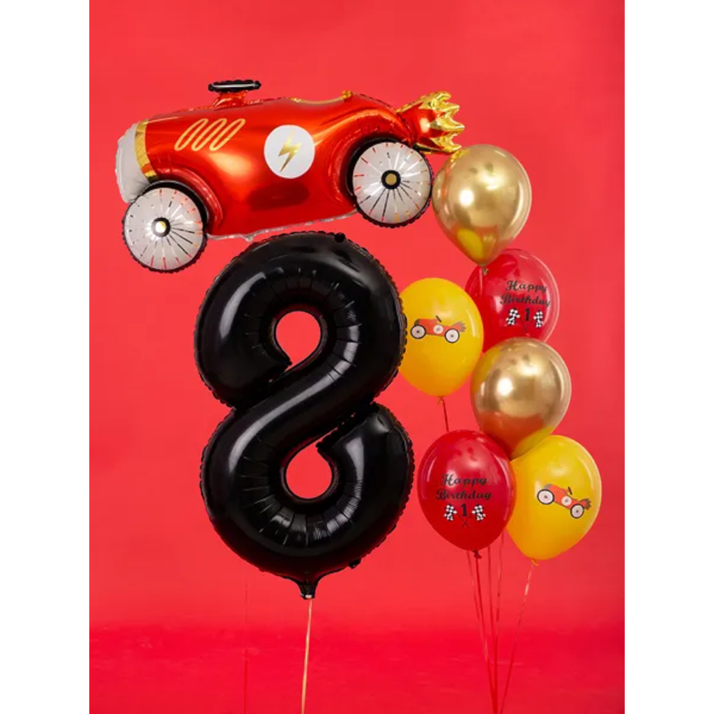 Ball Chiffre ''8'', aluminium, 86 cm, sort