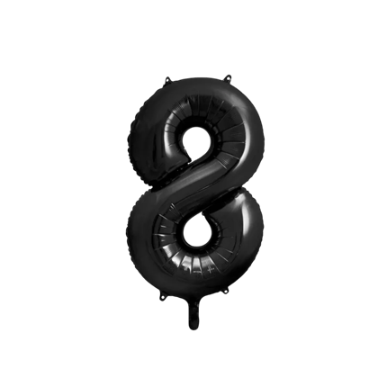 Ball Chiffre ''8'', aluminium, 86 cm, sort