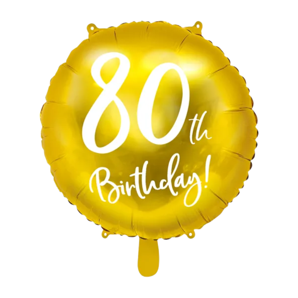 Gylden fødselsdagsballon 80 år