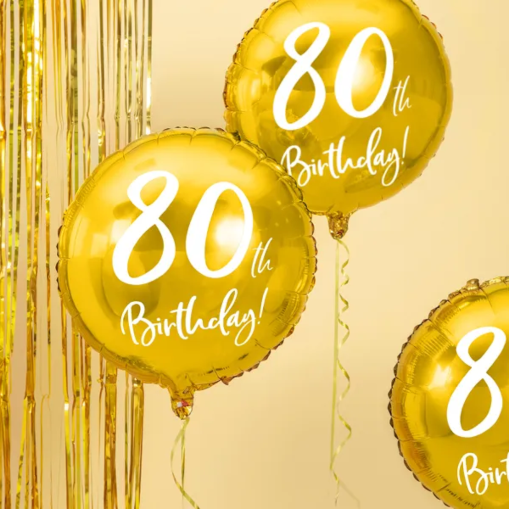 Gylden fødselsdagsballon 80 år