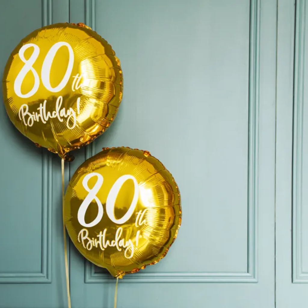 Gylden fødselsdagsballon 80 år