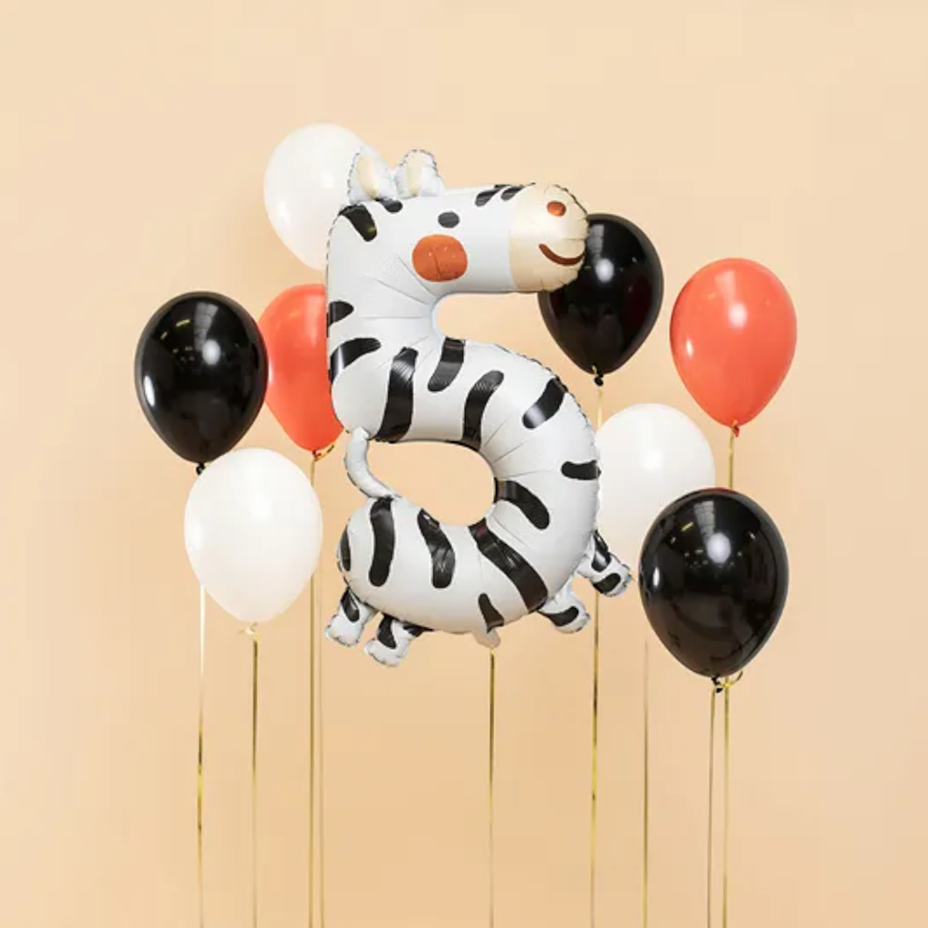 Zèbre aluminiumsballon - Nummer 5