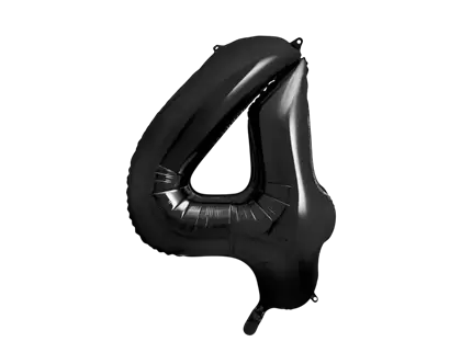 Ball Chiffre ''4'', aluminium, 86 cm, sort