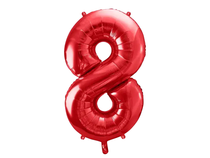 Bold Chiffre ''8'', aluminium, 86 cm, rød