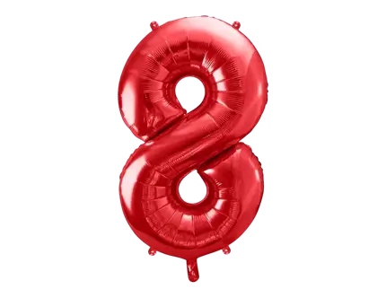 Bold Chiffre ''8'', aluminium, 86 cm, rød
