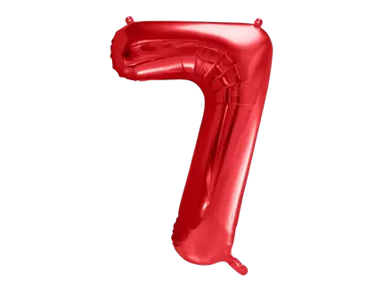 Bold Chiffre ''7'', aluminium, 86 cm, rød