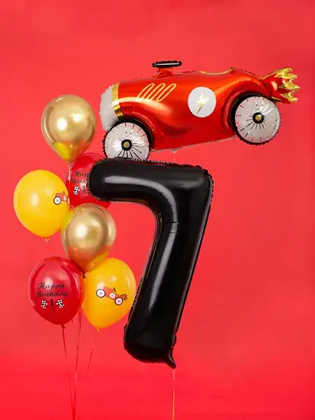 Ball Chiffre ''7'', aluminium, 86 cm, sort