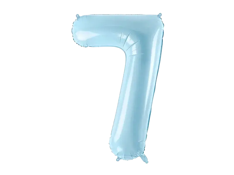 Ball Chiffre ''7'', aluminium, 86 cm, lyseblå