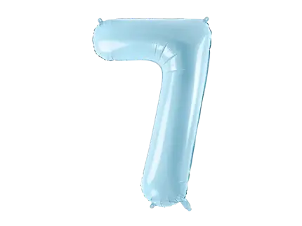 Ball Chiffre ''7'', aluminium, 86 cm, lyseblå