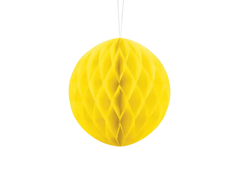 Honeycomb-kugle af papir, gul, 20 cm