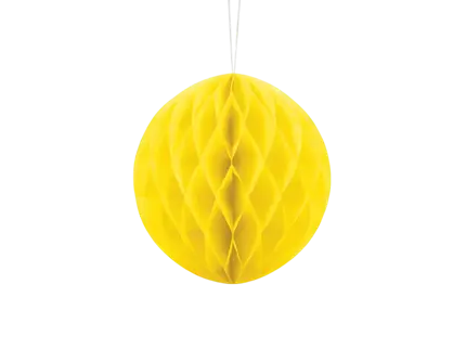 Honeycomb-kugle af papir, gul, 20 cm
