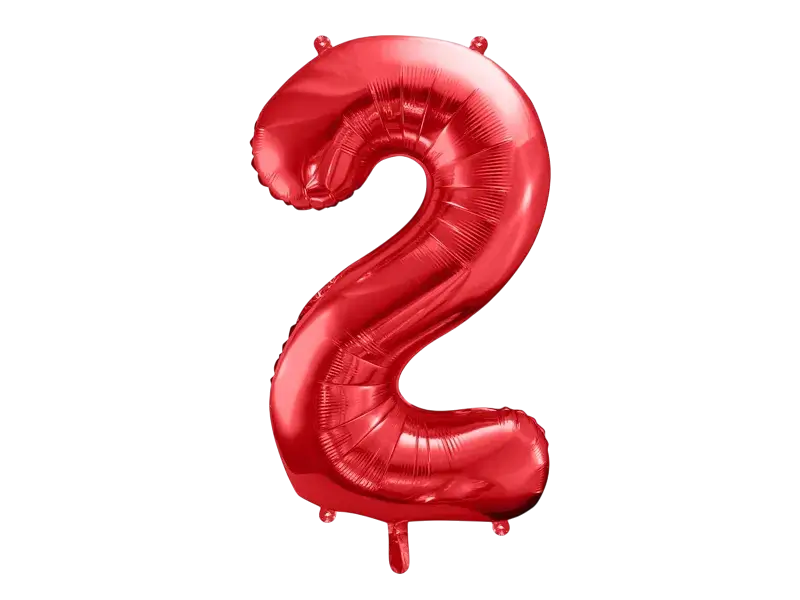 Bold Chiffre ''2'', aluminium, 86 cm, rød