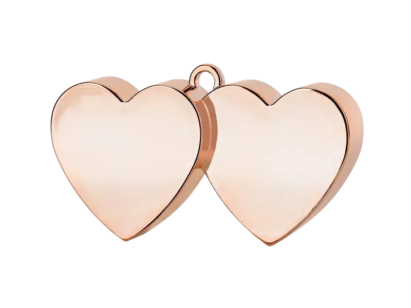 Hjerteballonvægt, rosa guld