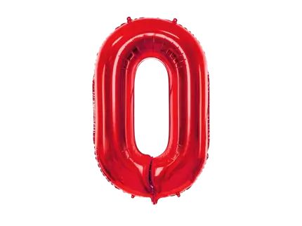 Bold Chiffre ''0'', aluminium, 86 cm, rød