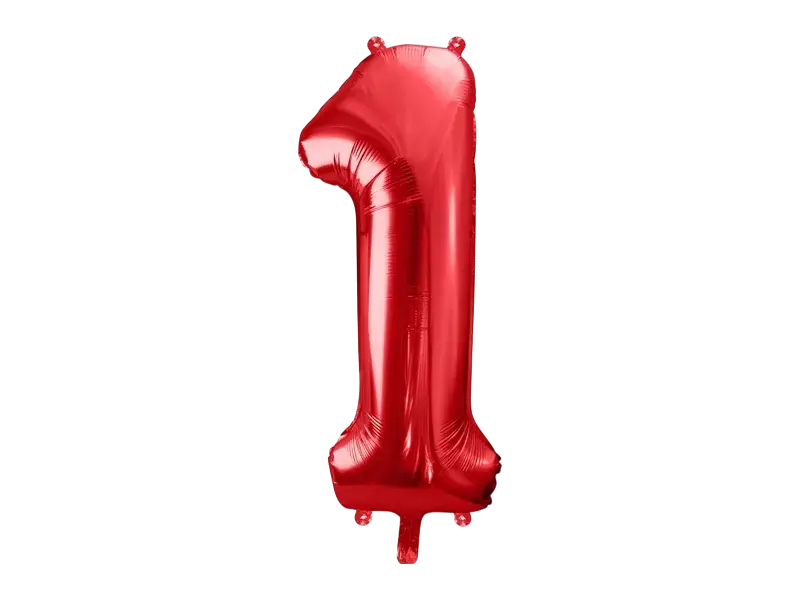 Bold Chiffre ''1'', aluminium, 86 cm, rød