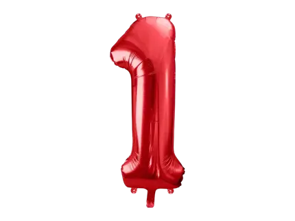 Bold Chiffre ''1'', aluminium, 86 cm, rød