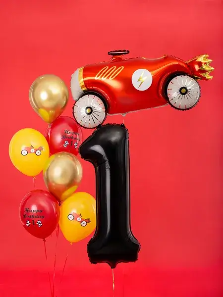 Ball Chiffre ''1'', aluminium, 86 cm, sort