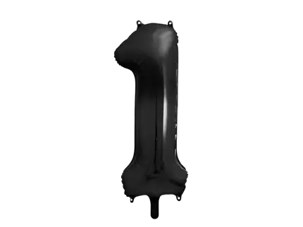 Ball Chiffre ''1'', aluminium, 86 cm, sort