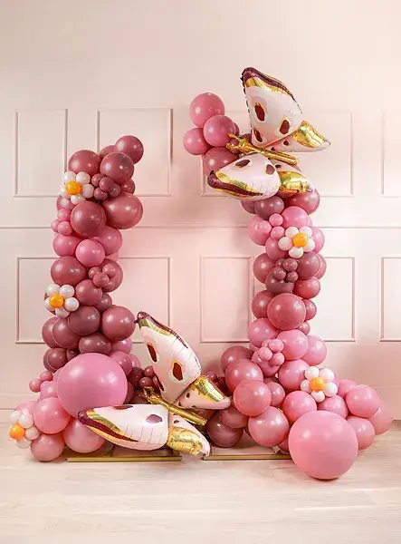 60 cm rund ballon, vild pastelrosa