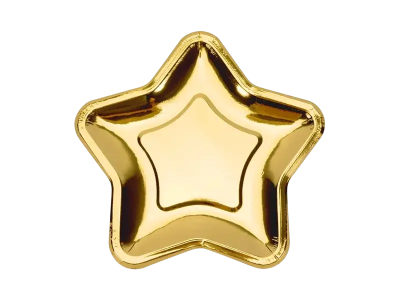 6 guldstjernetallerkener (ø18 cm)