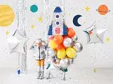10 skinnende sølvfarvede balloner