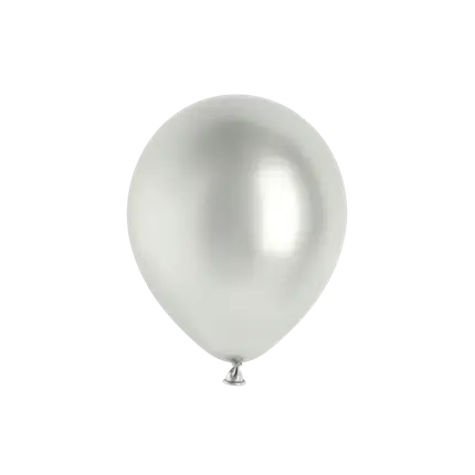 10 skinnende sølvfarvede balloner