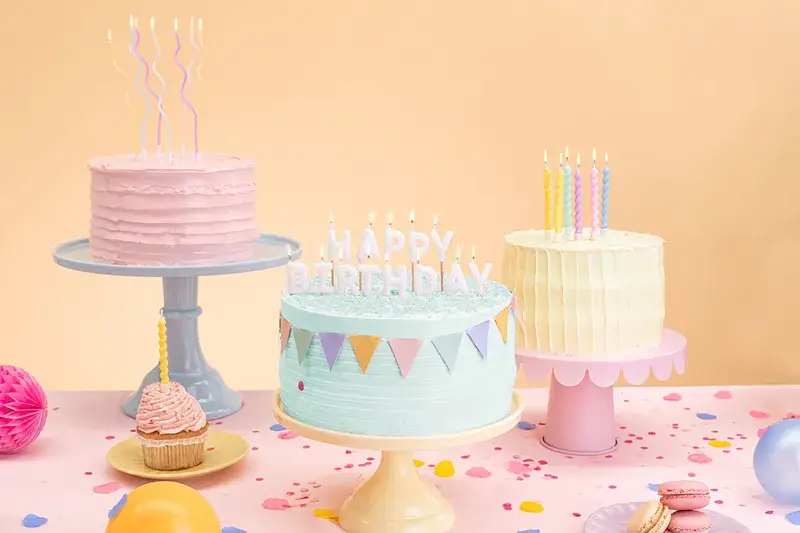 Happy birthday-lys, 2,5 cm, hvid