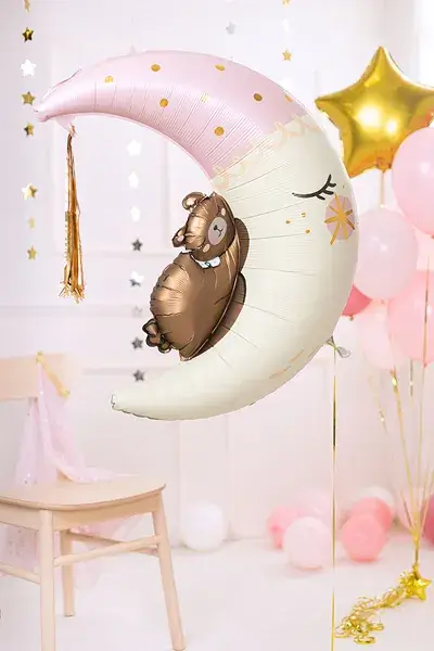 Aluminiumsballon Bjørnen sidder på månen, 80 x 98 cm