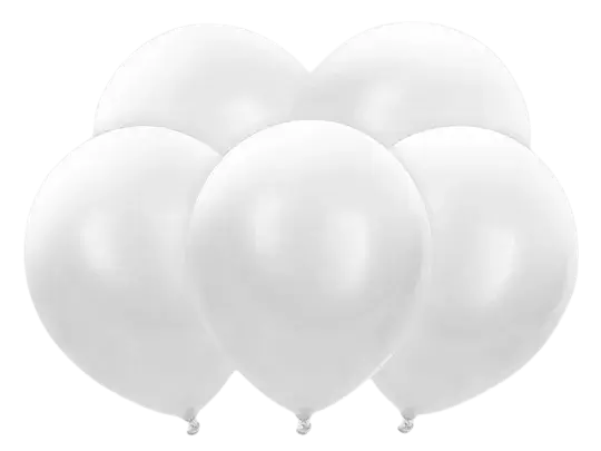 5 hvide led-balloner