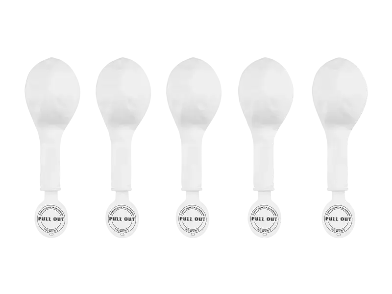 5 hvide led-balloner