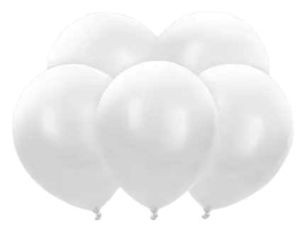 5 hvide led-balloner