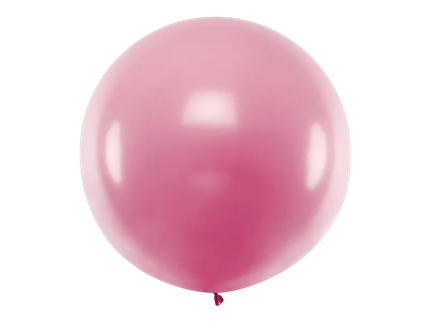 Kæmpe rund lyserød metallic-ballon - 1 meter