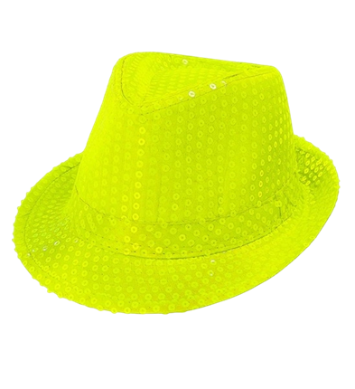 Neongul hat med pailletter