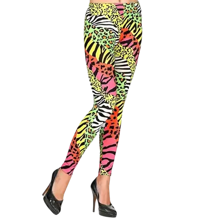 80'er-leggings med dyreprint - S/M
