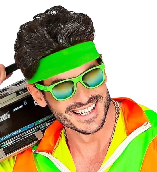 Retro neongrønt pandebånd