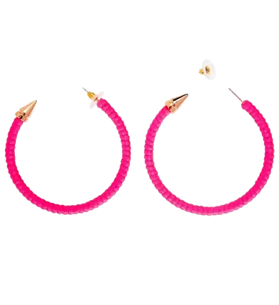 Fluorescerende pink hoop-øreringe