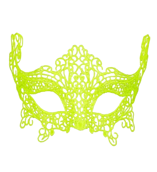 Neongul ulvemaske i blonder