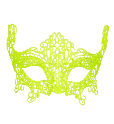 Neongul ulvemaske i blonder