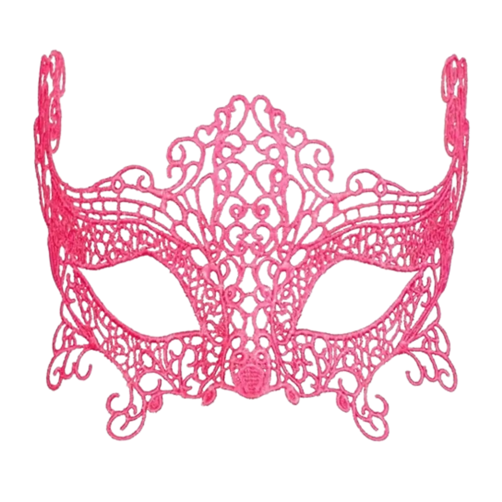 Neonpink ulvemaske med blonder