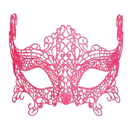 Neonpink ulvemaske med blonder