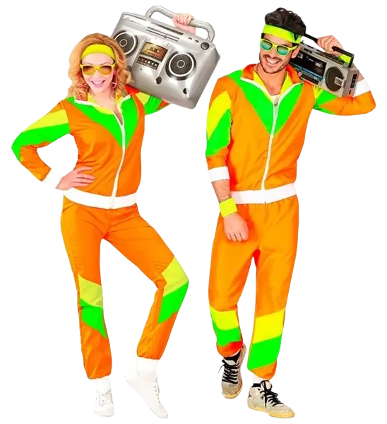 80'er orange jumpsuit - L