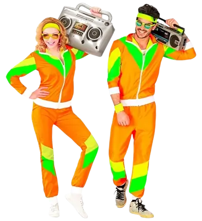 80'er orange jumpsuit - L