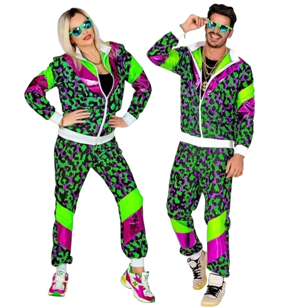 80'er Fluo Party Animal træningsdragt - S