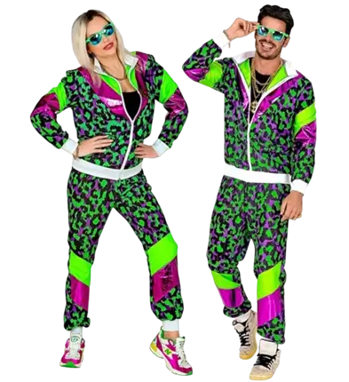 80'er Fluo Party Animal træningsdragt - L
