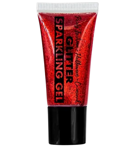 Rød glittergel til krop og ansigt