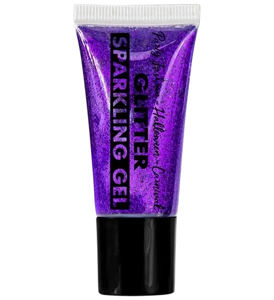 Violet glittergel til krop og ansigt