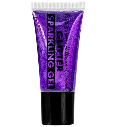Violet glittergel til krop og ansigt