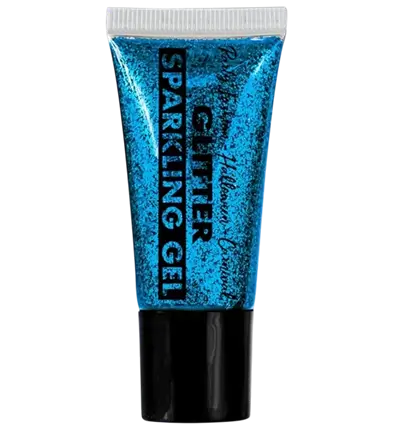 Blå glittergel til krop og ansigt